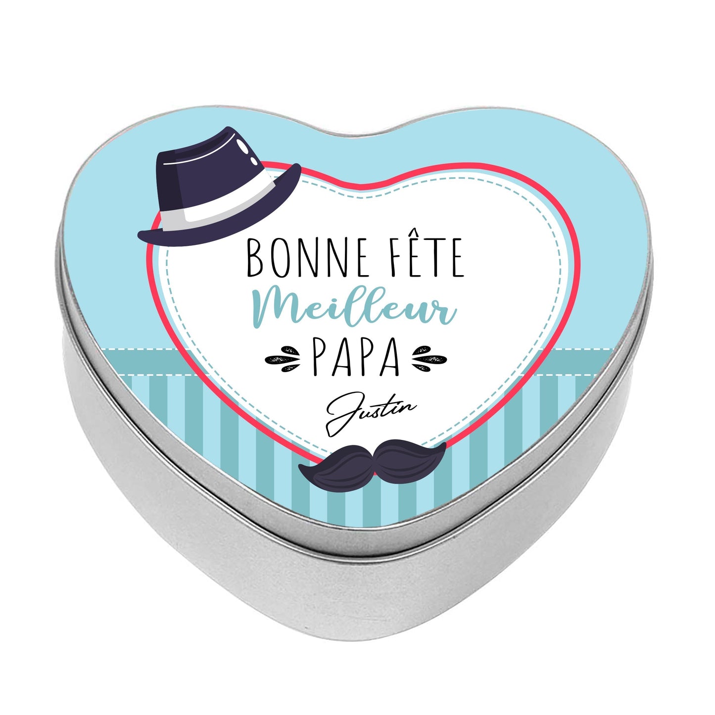 Cadeau fête des pères - Boite personnalisée cookie meilleur papa prénom