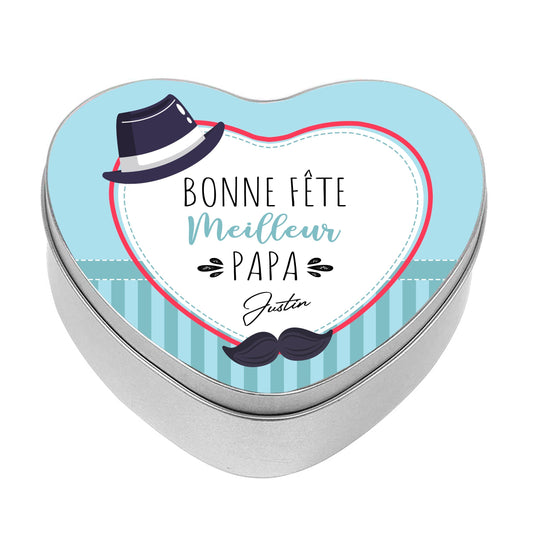 Cadeau fête des pères - Boite personnalisée cookie meilleur papa prénom