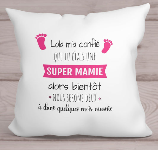 Coussin future mamie - Annonce grossesse tu vas devenir mamie ?