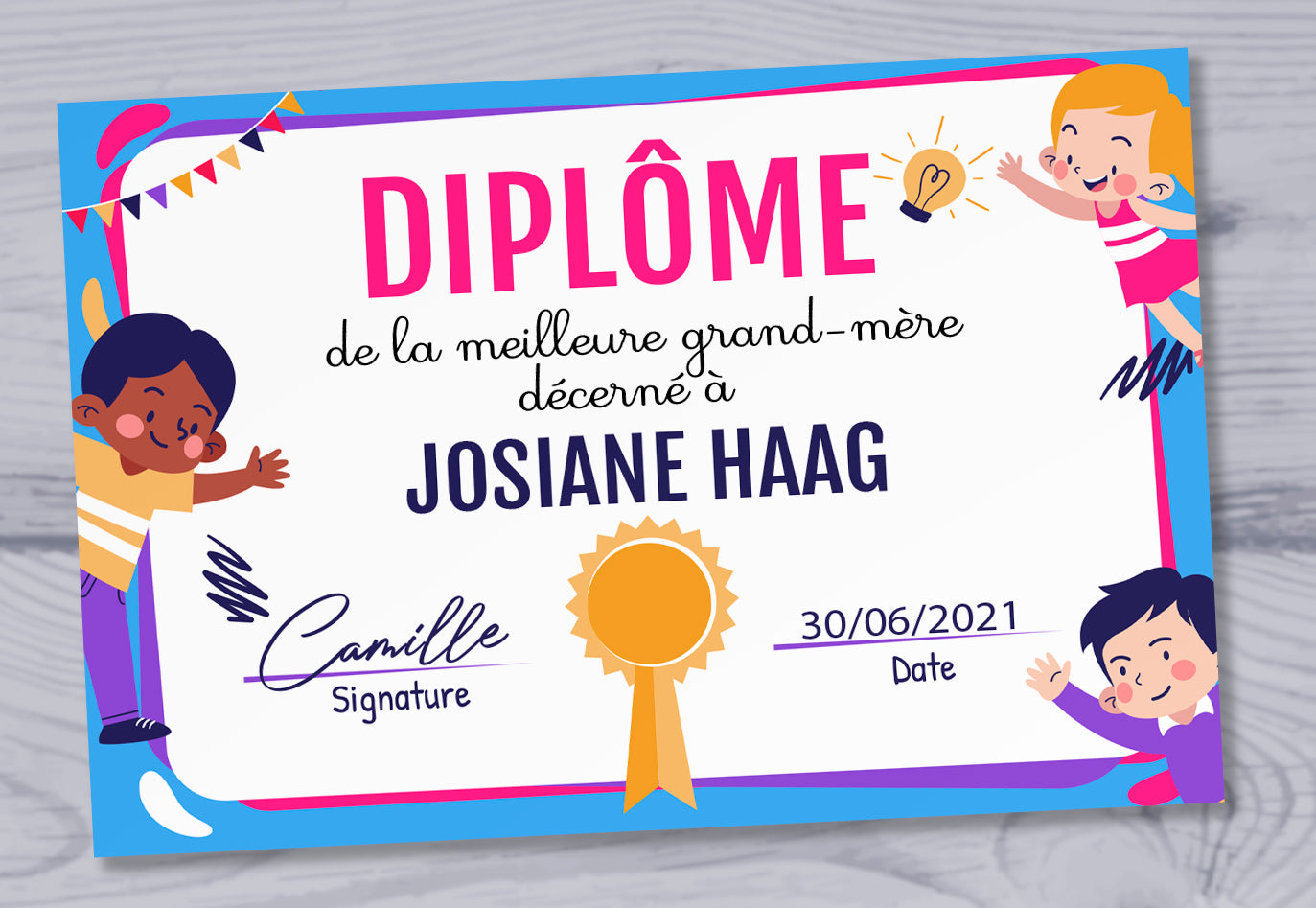 Diplôme de la meilleure grand-mère