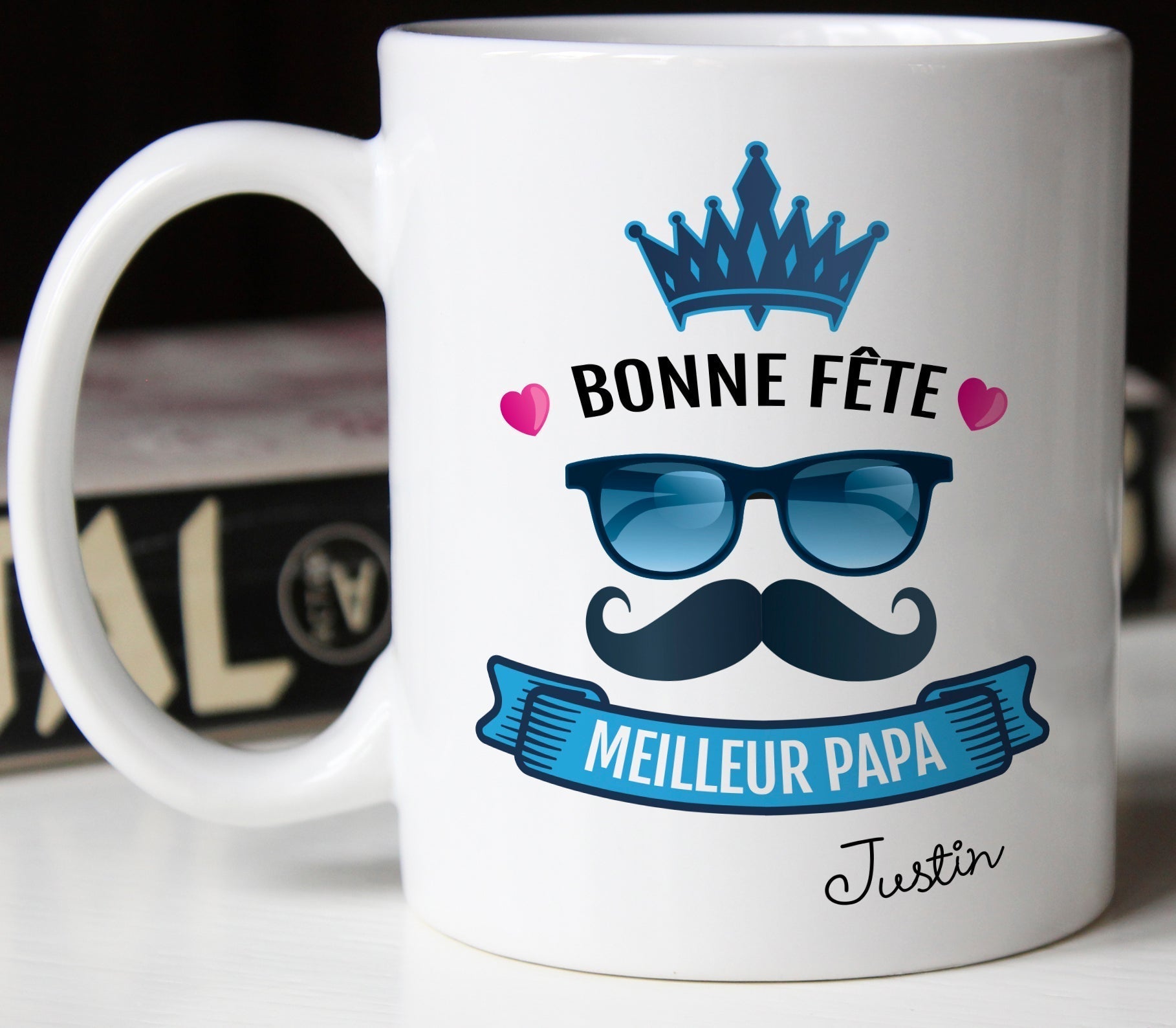 mug cadeau fête des pères bonne fête meilleur papa personnalisable prénom